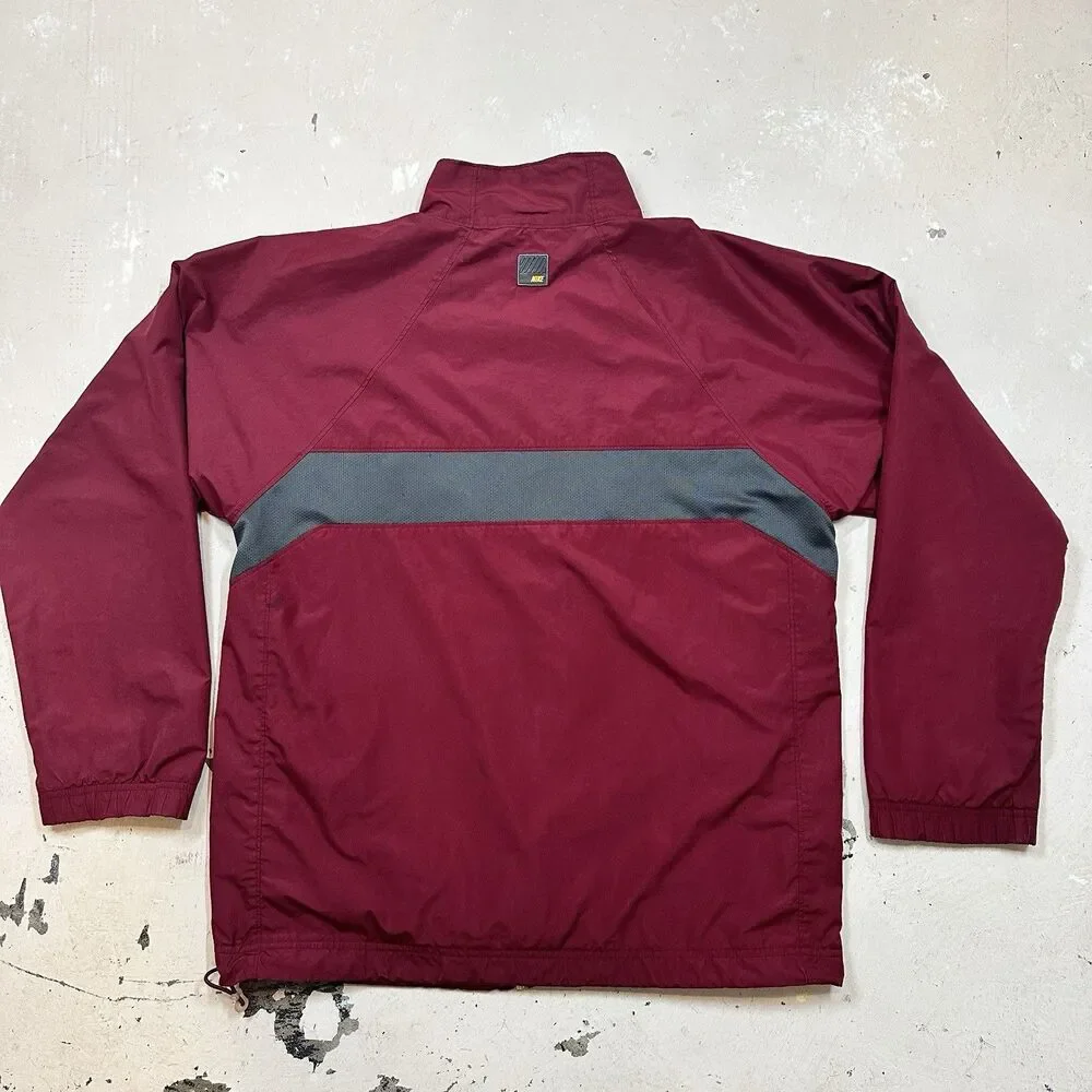 Nike Mens Windbreaker Jacket Sz Med Long Sleeve Full-Zip Vented DARK MAROON